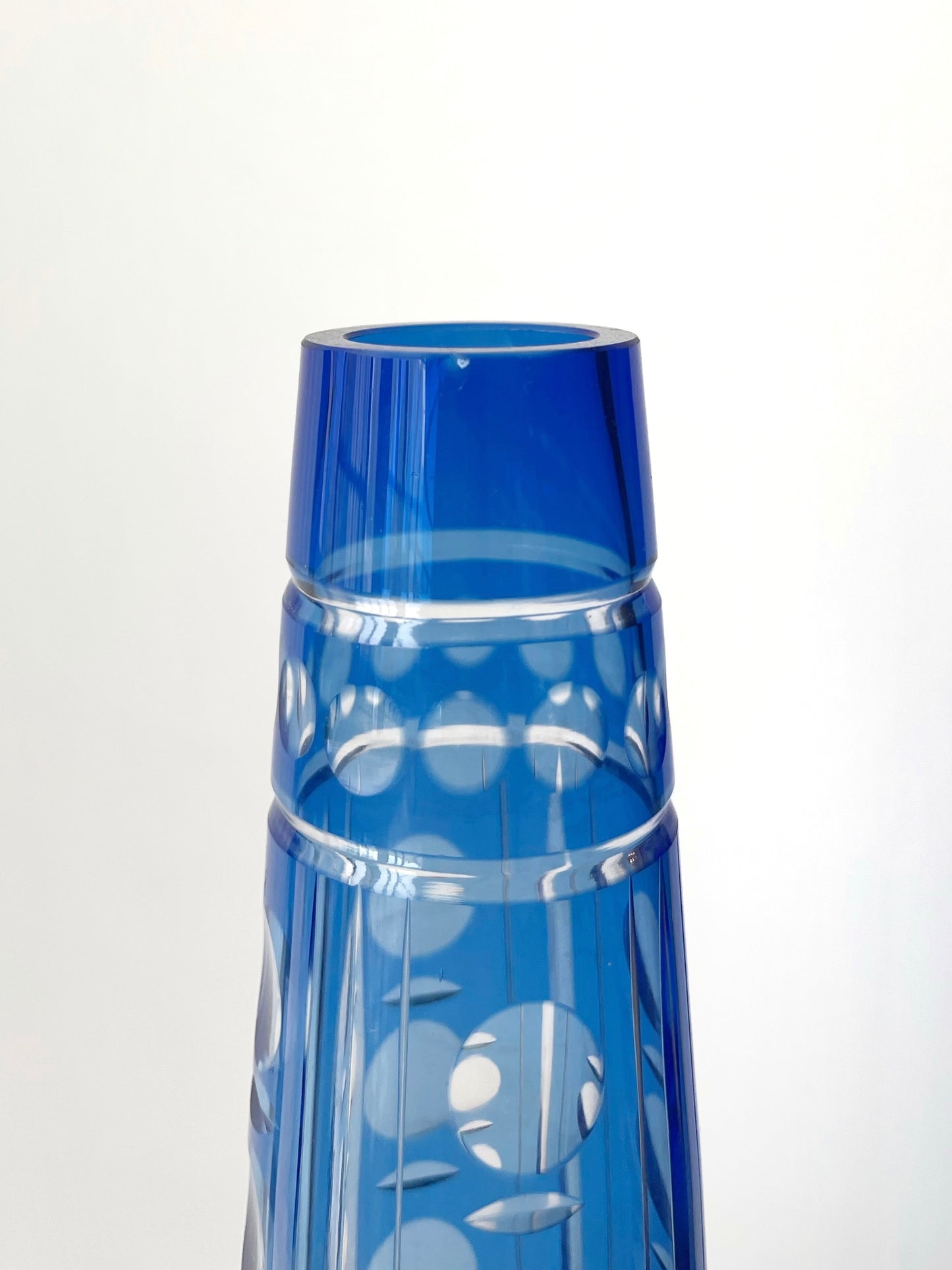 Johann Oretel & co cobalt crystal glass vase