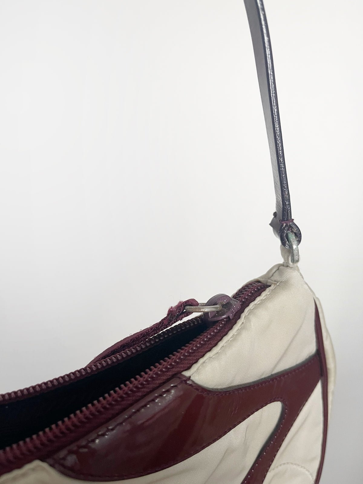 03. Prada 2000 leather and quilted nylon shoulder bag