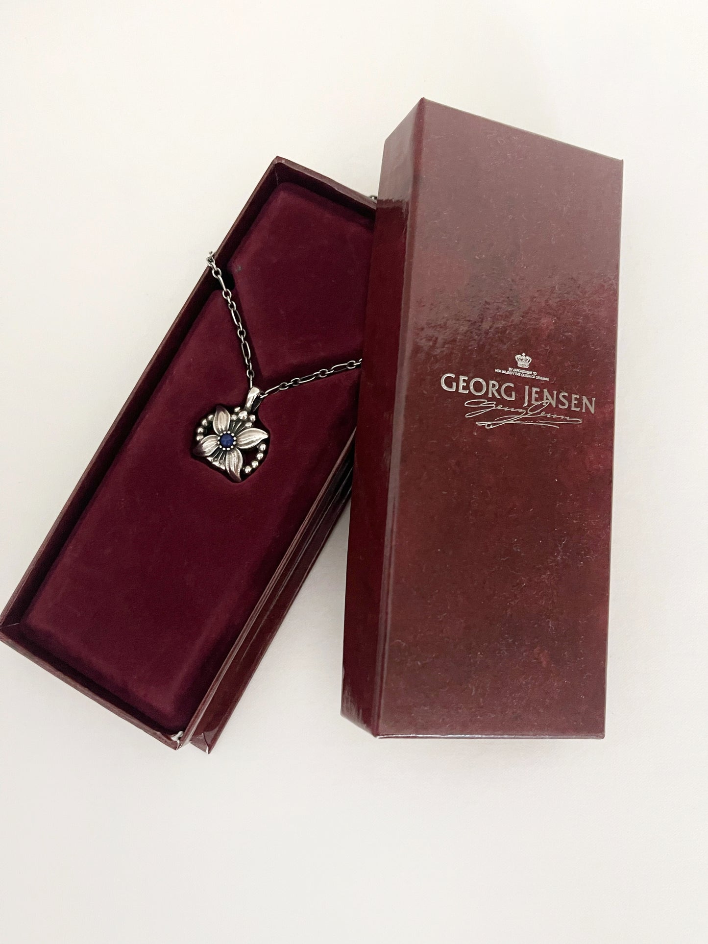 Georg Jensen Heritage flower and Lapis Lazuli necklace