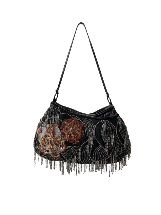 03. Jamin Puech floral embellished black shoulder bag