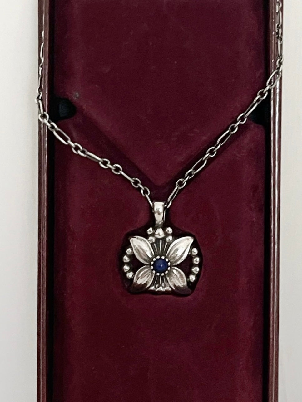 Georg Jensen Heritage flower and Lapis Lazuli necklace