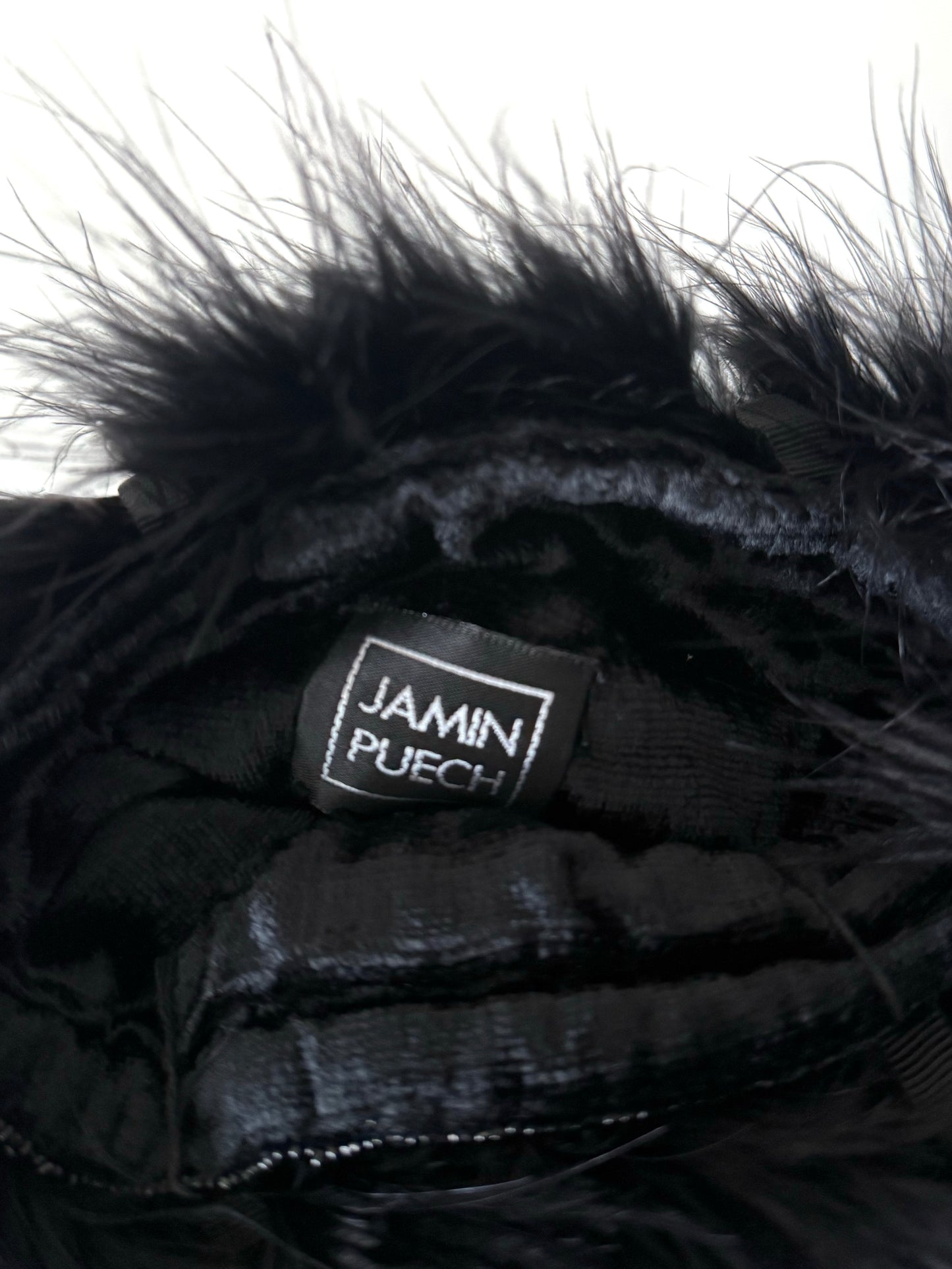 03. Jamin Puech fur trim embellished velvet bag