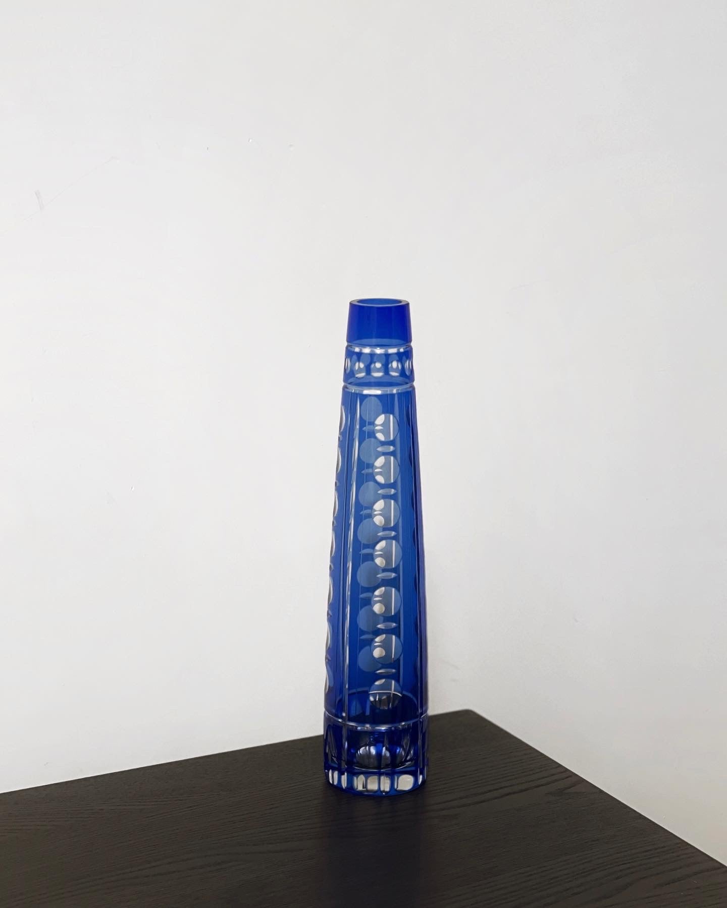 Johann Oretel & co cobalt crystal glass vase