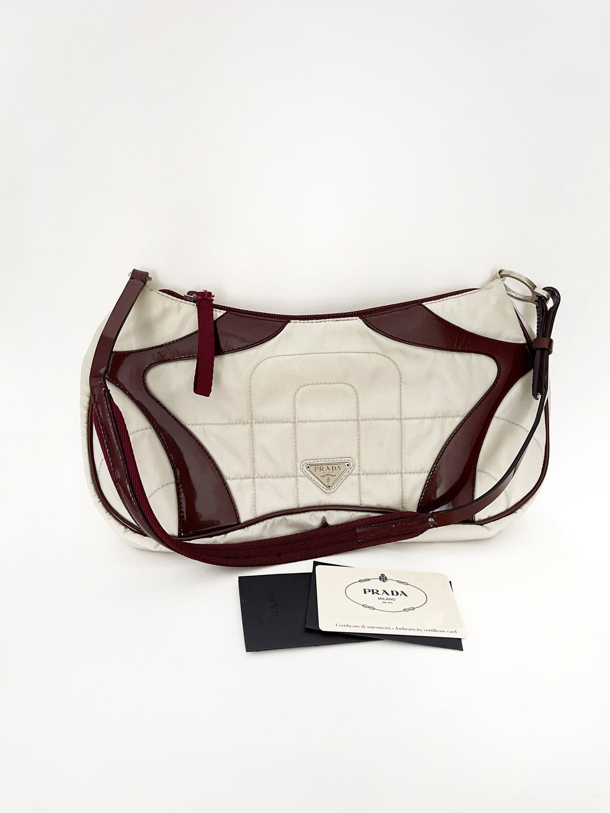 03. Prada 2000 leather and quilted nylon shoulder bag