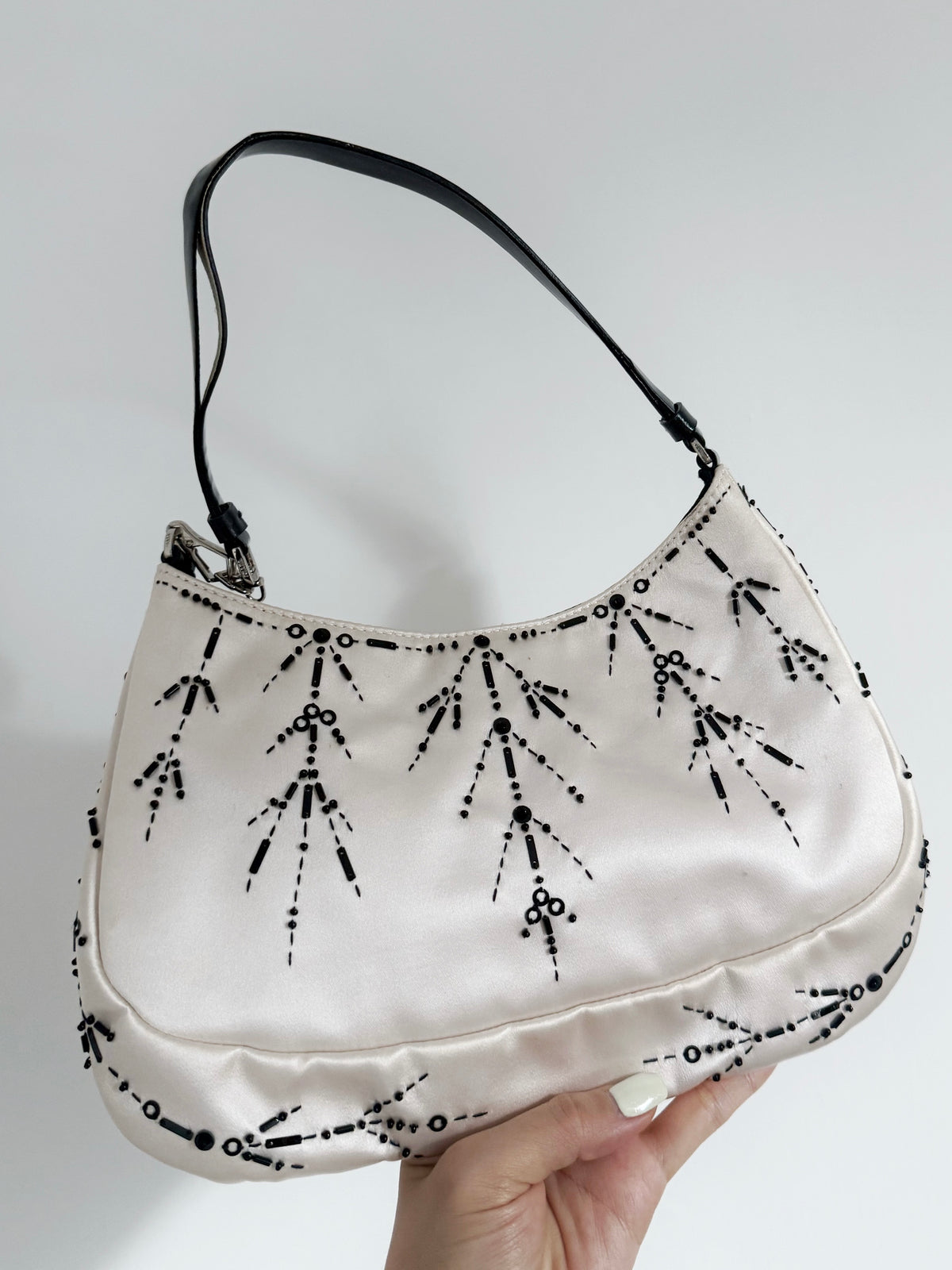 03. Prada SS2000 ivory satin embellished bag