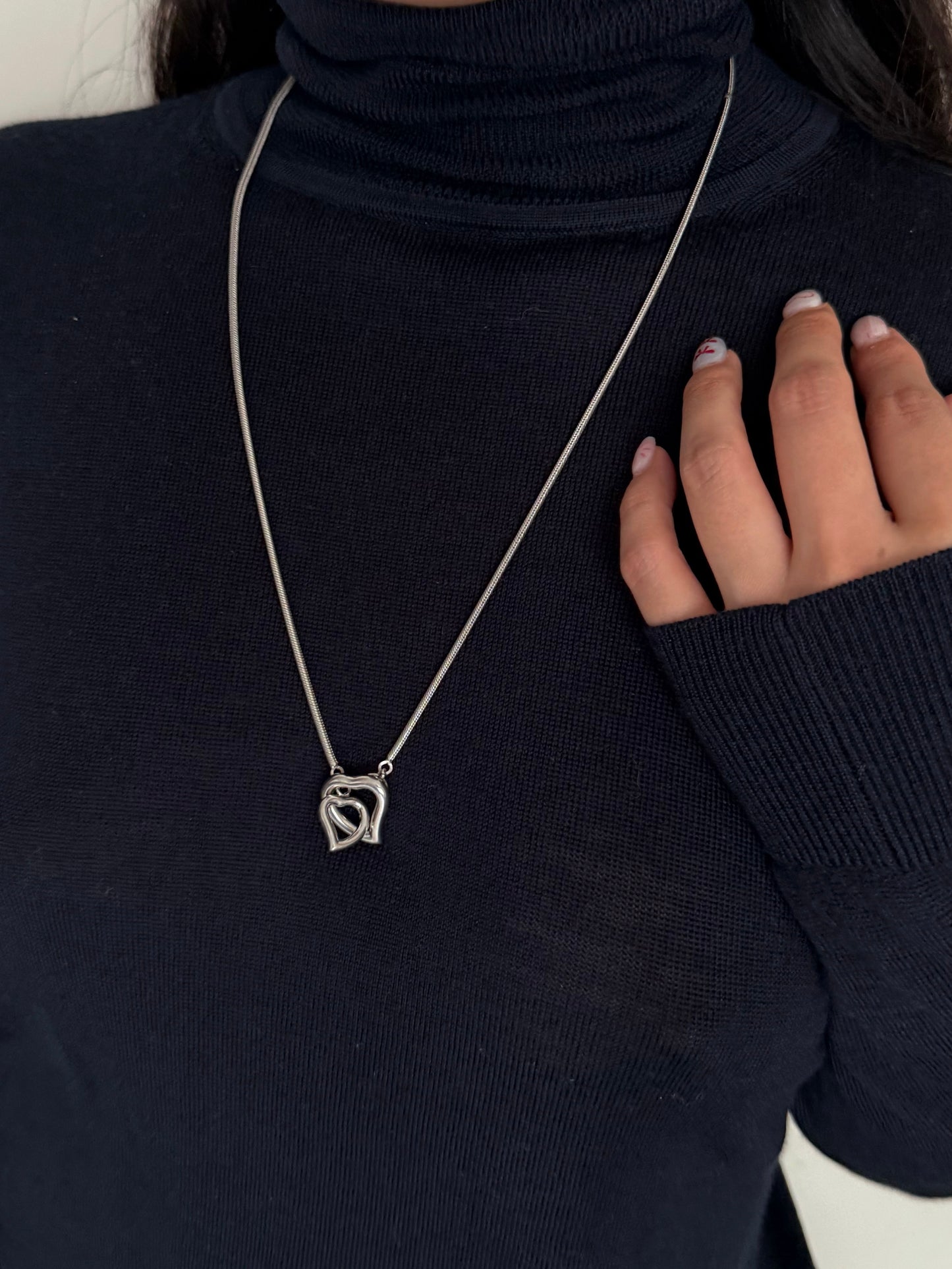 02. Yves Saint Laurent double heart lariat necklace