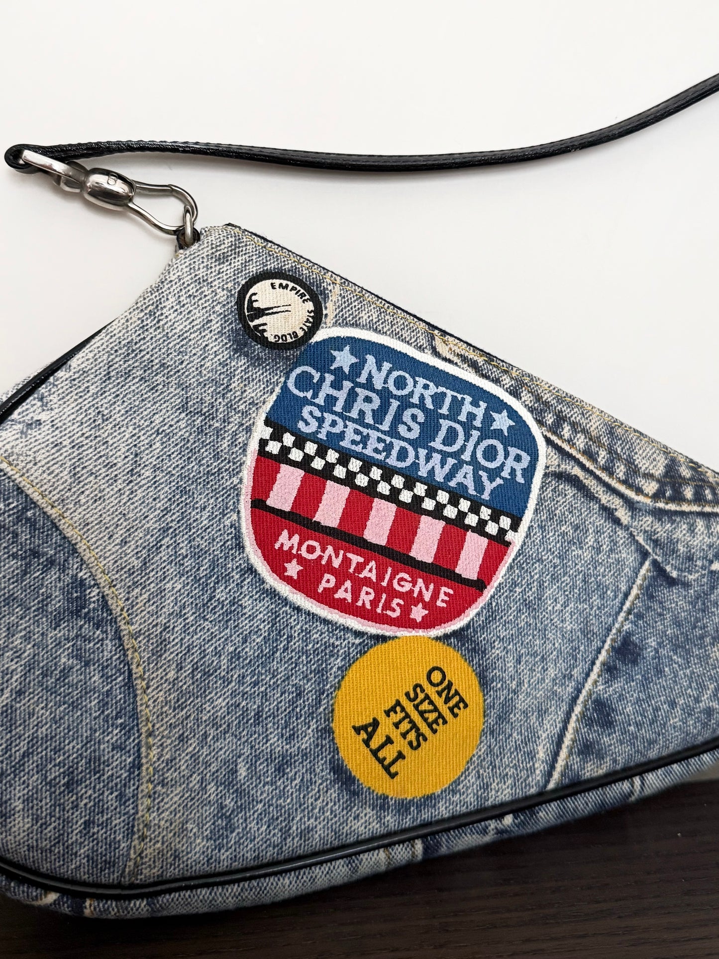 Dior denim Speedway mini saddle bag