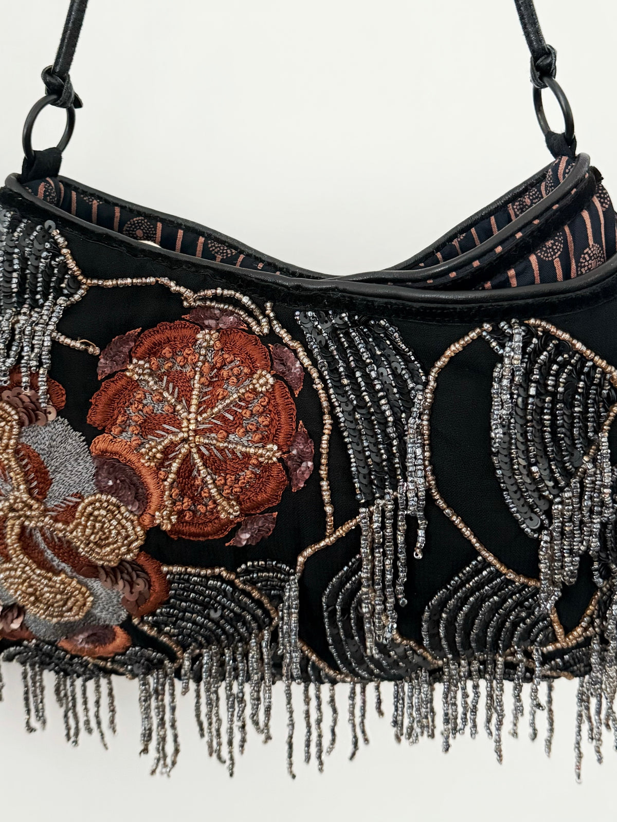 03. Jamin Puech floral embellished black shoulder bag