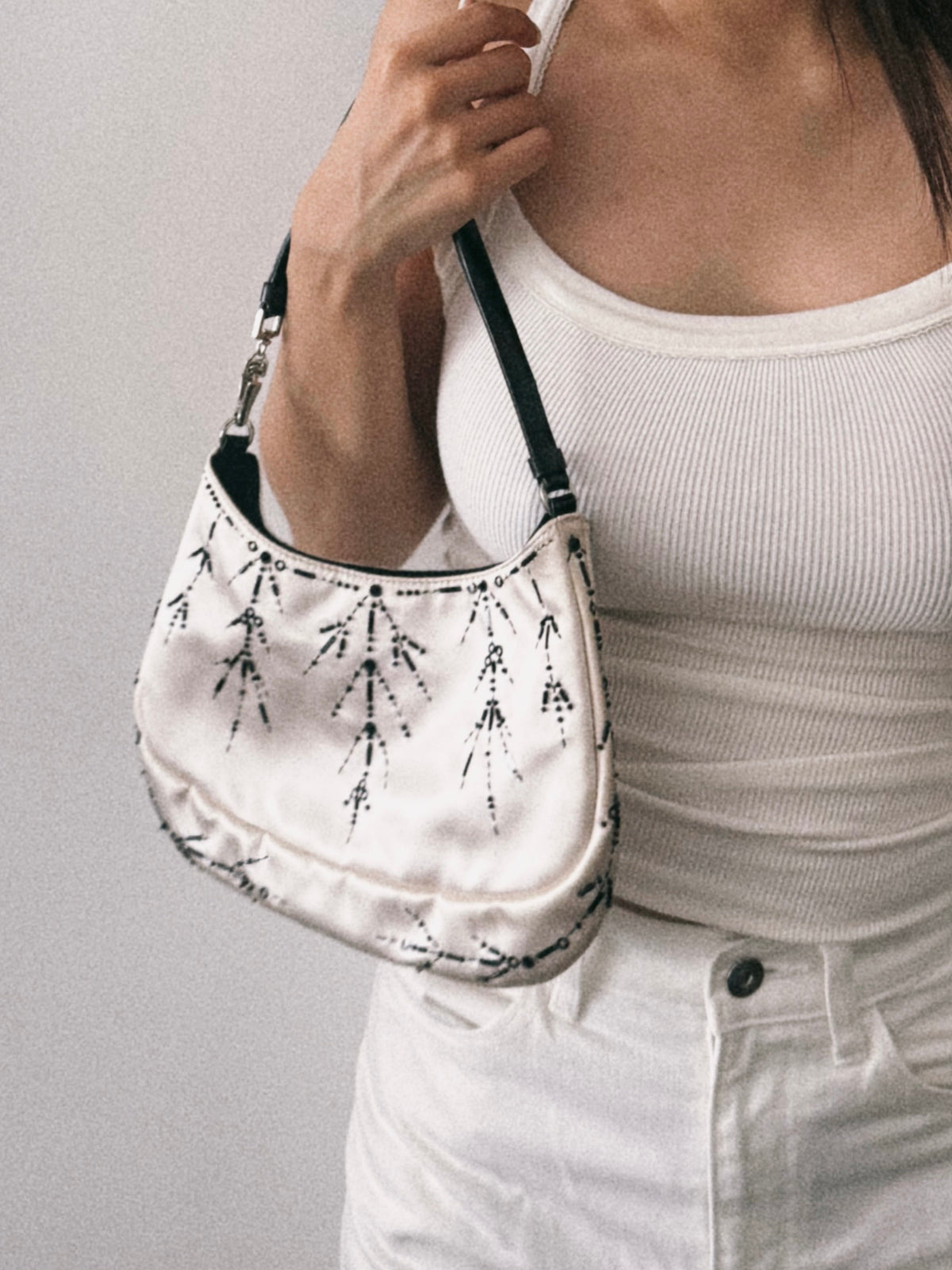03. Prada SS2000 ivory satin embellished bag