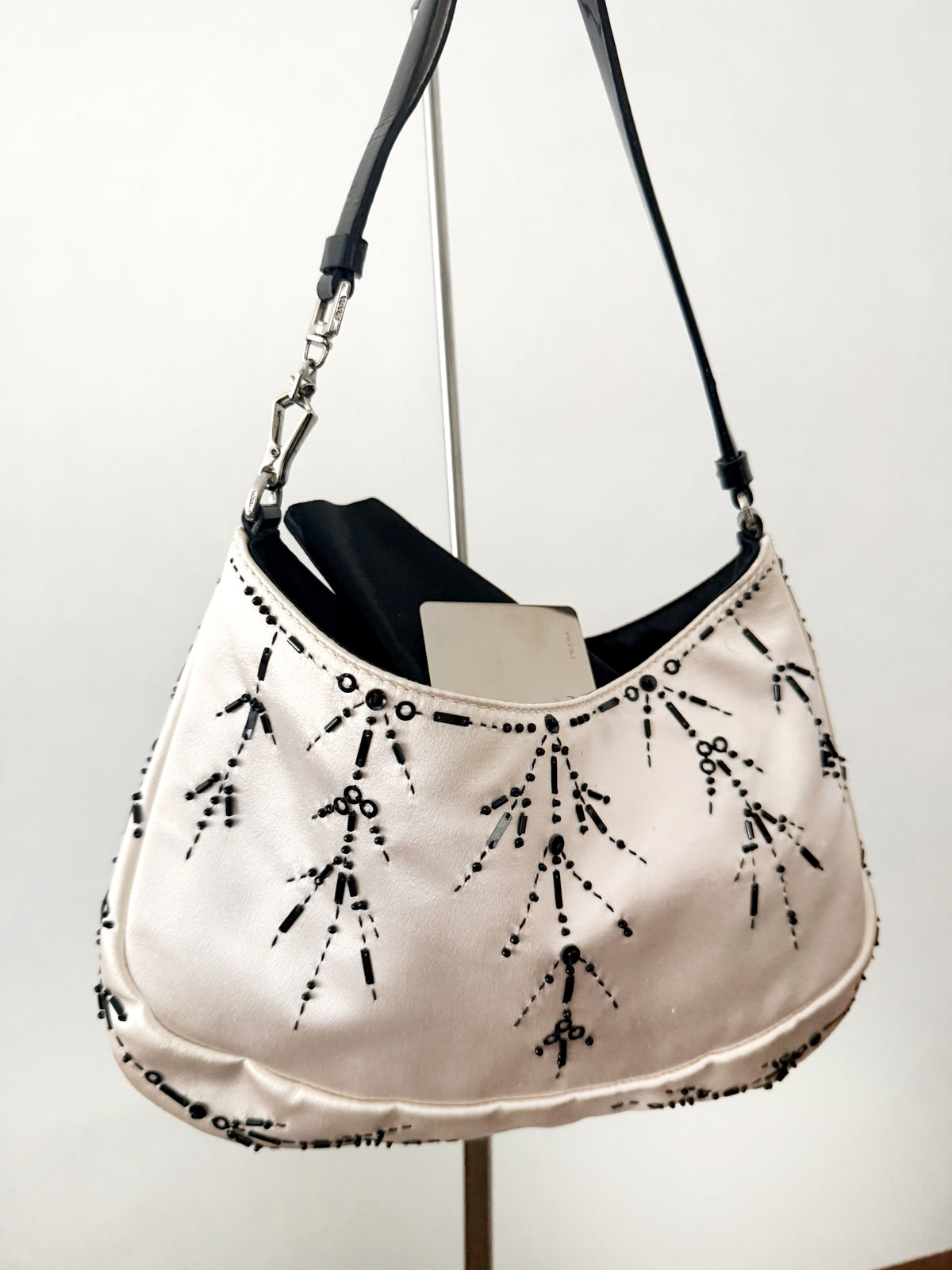 03. Prada SS2000 ivory satin embellished bag