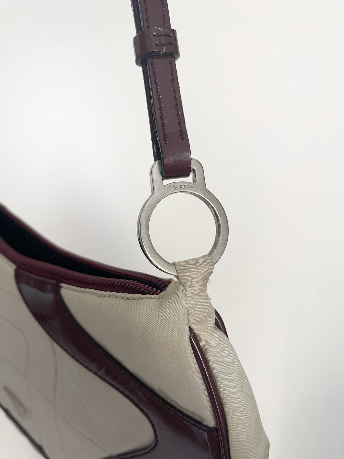 03. Prada 2000 leather and quilted nylon shoulder bag