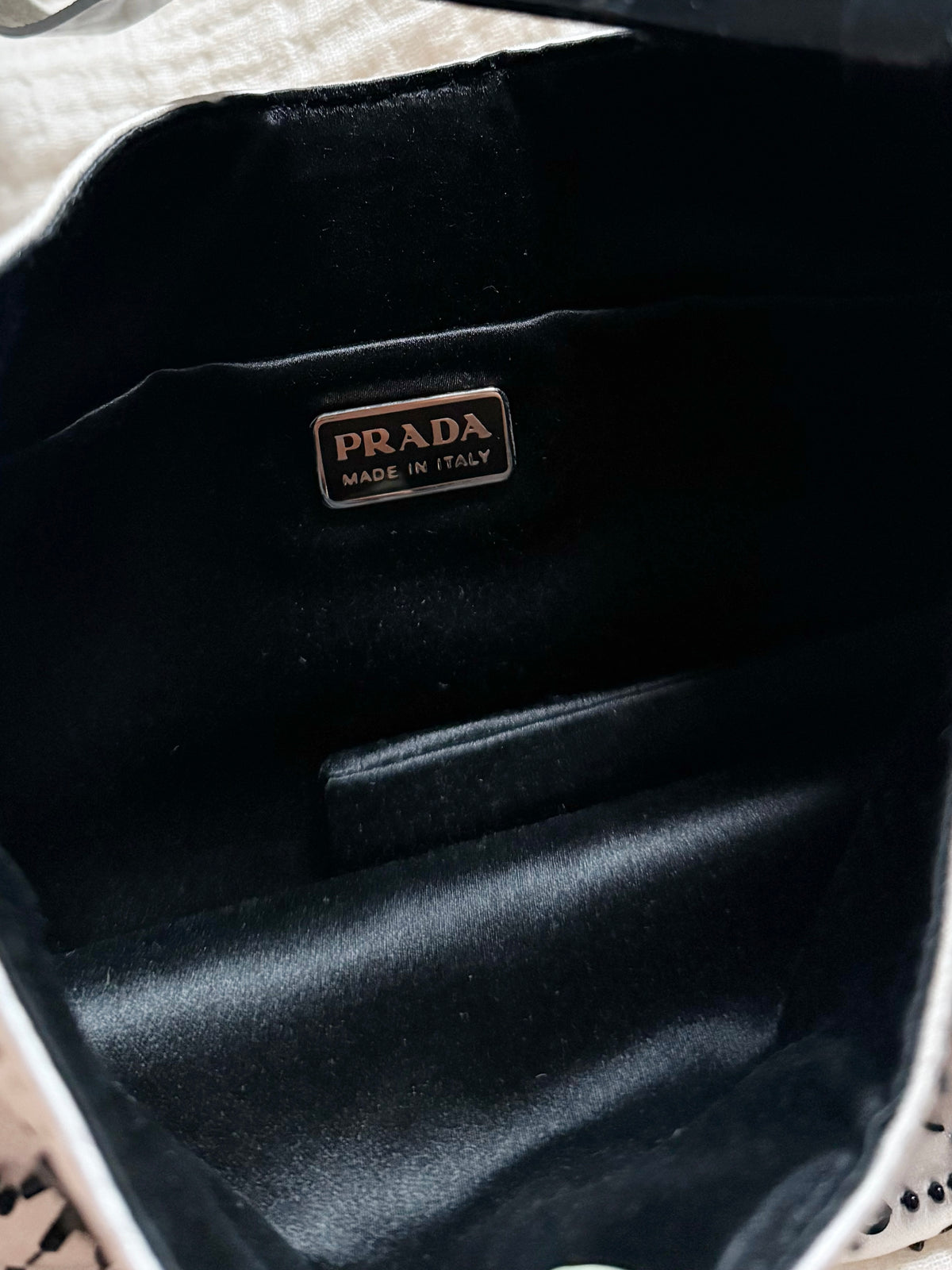 03. Prada SS2000 ivory satin embellished bag