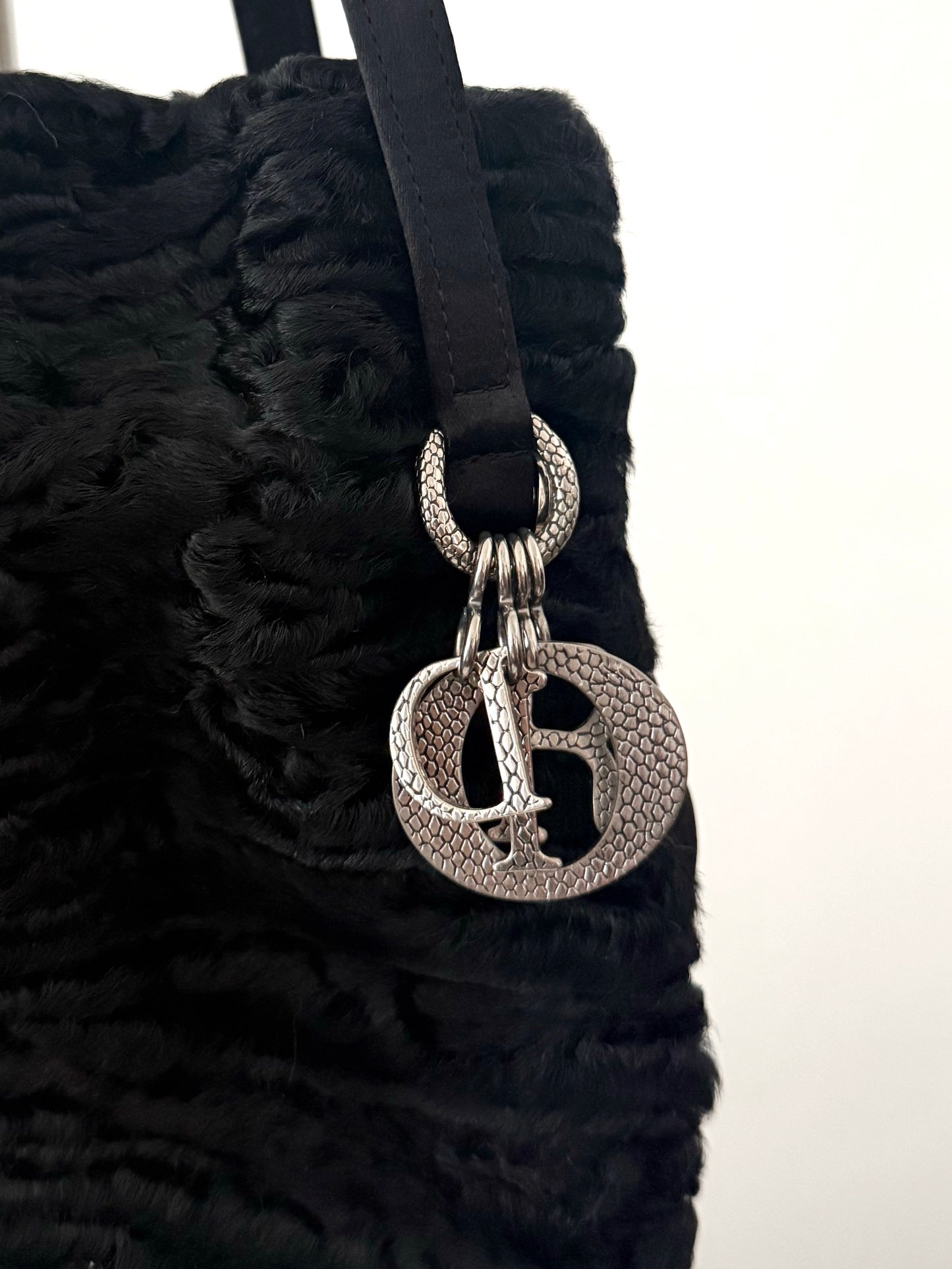 03. Christian Dior Persian lamb fur tote bag with charms