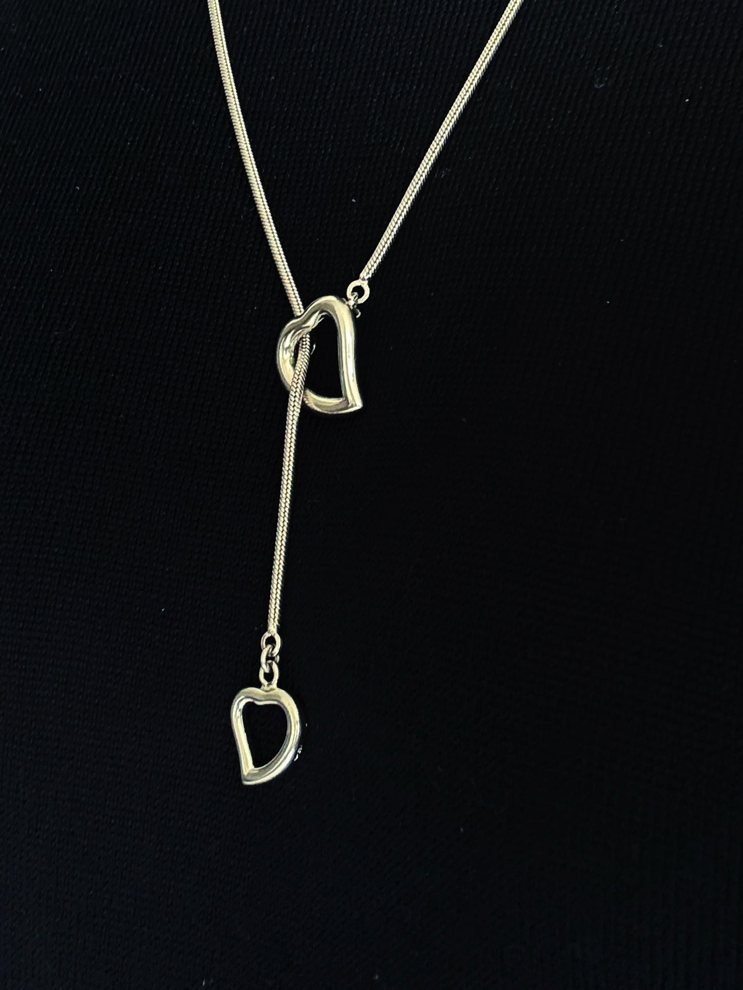 02. Yves Saint Laurent double heart lariat necklace