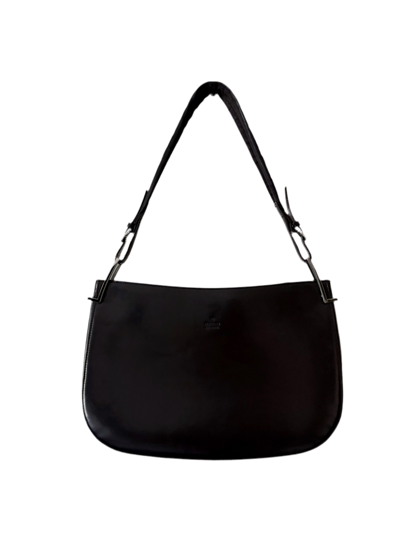 Gucci brown enamel shoulder bag