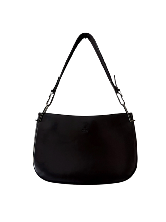 Gucci brown enamel shoulder bag