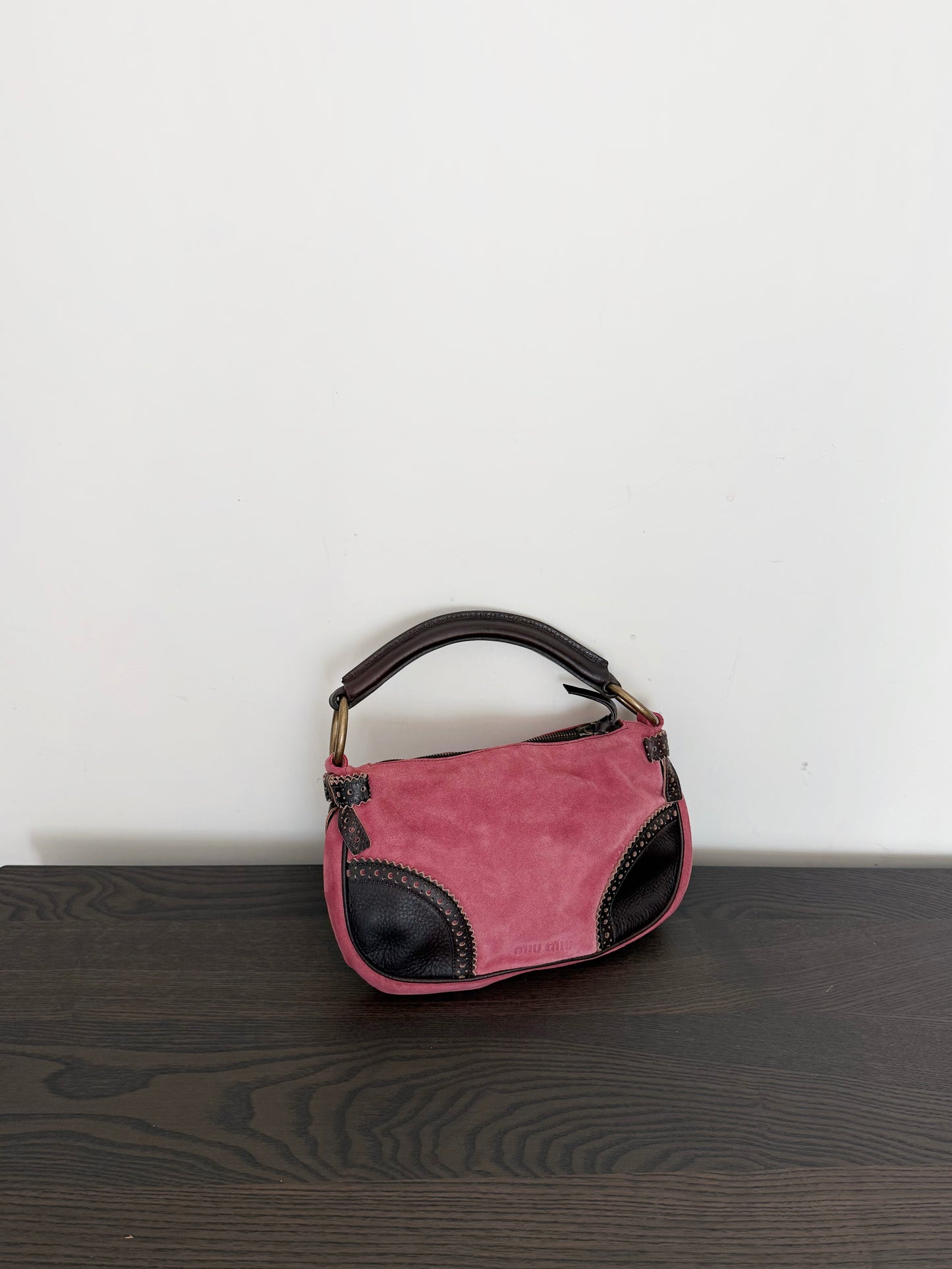 Miu Miu pink suede bag