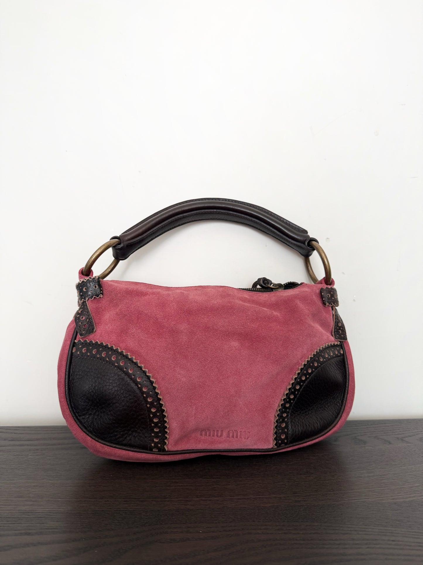 Miu Miu pink suede bag