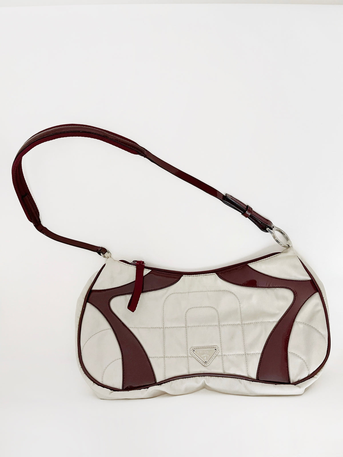 03. Prada 2000 leather and quilted nylon shoulder bag