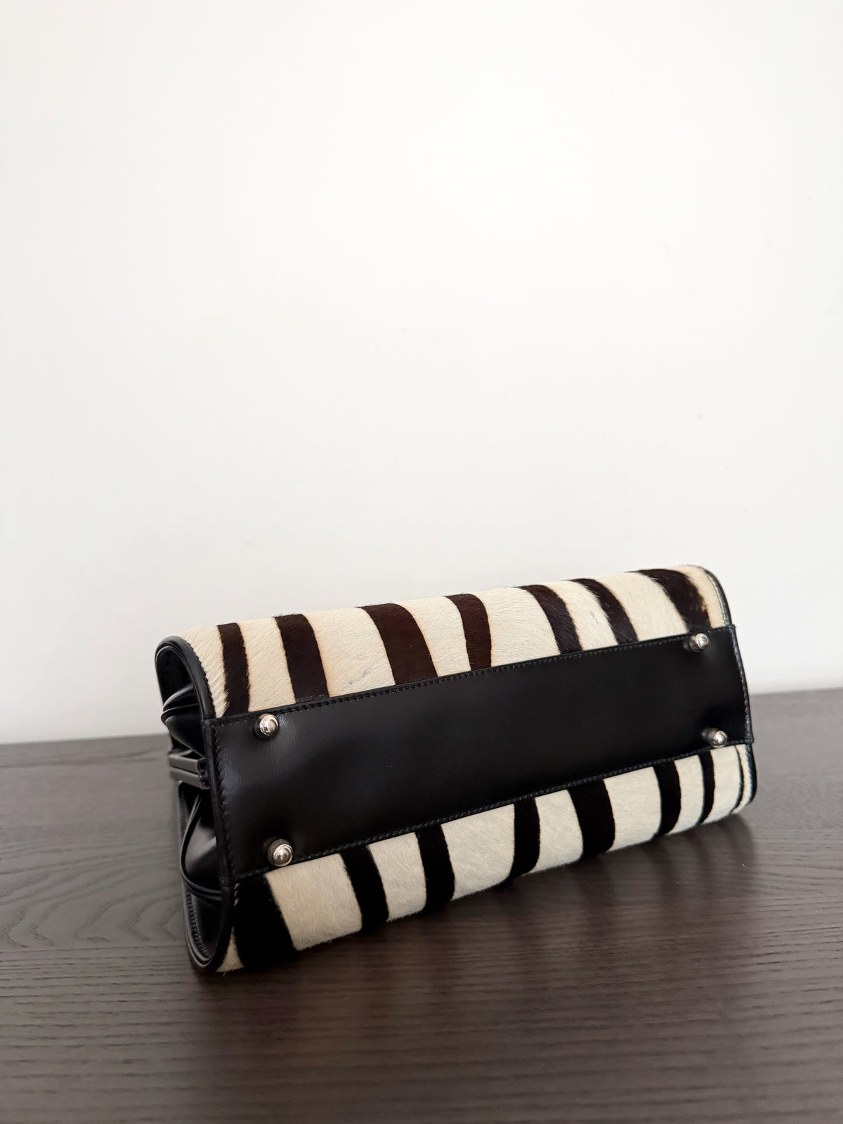 03. Gucci calf pony hair zebra print top handle bag