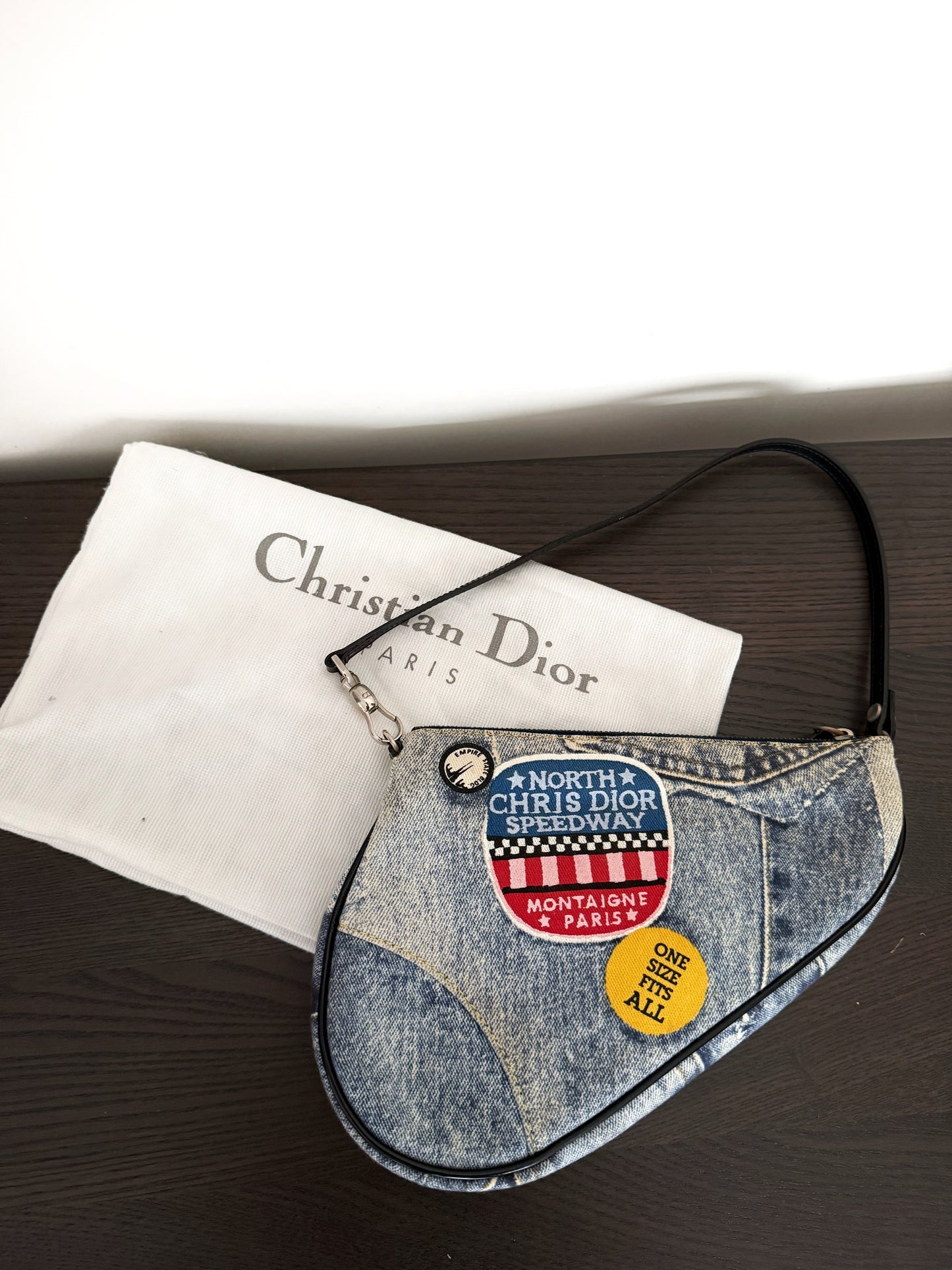 Dior denim Speedway mini saddle bag