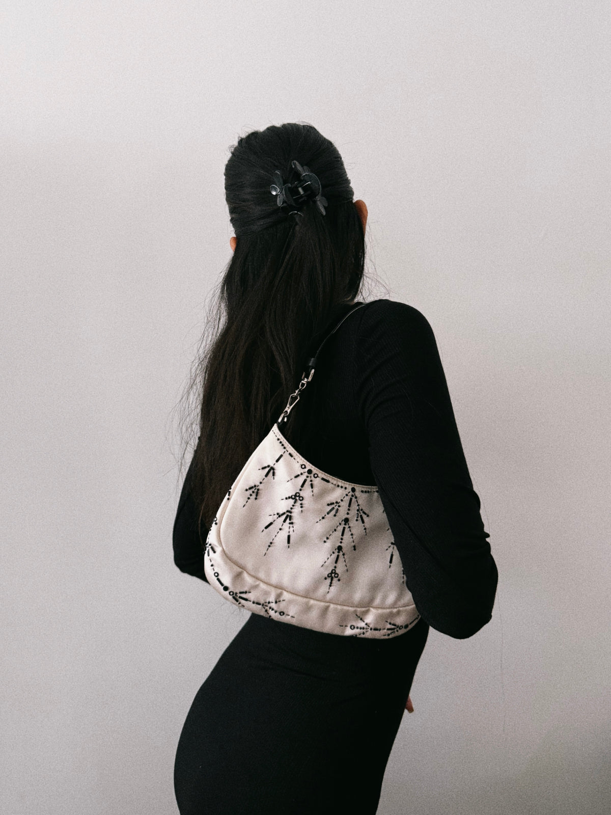 03. Prada SS2000 ivory satin embellished bag