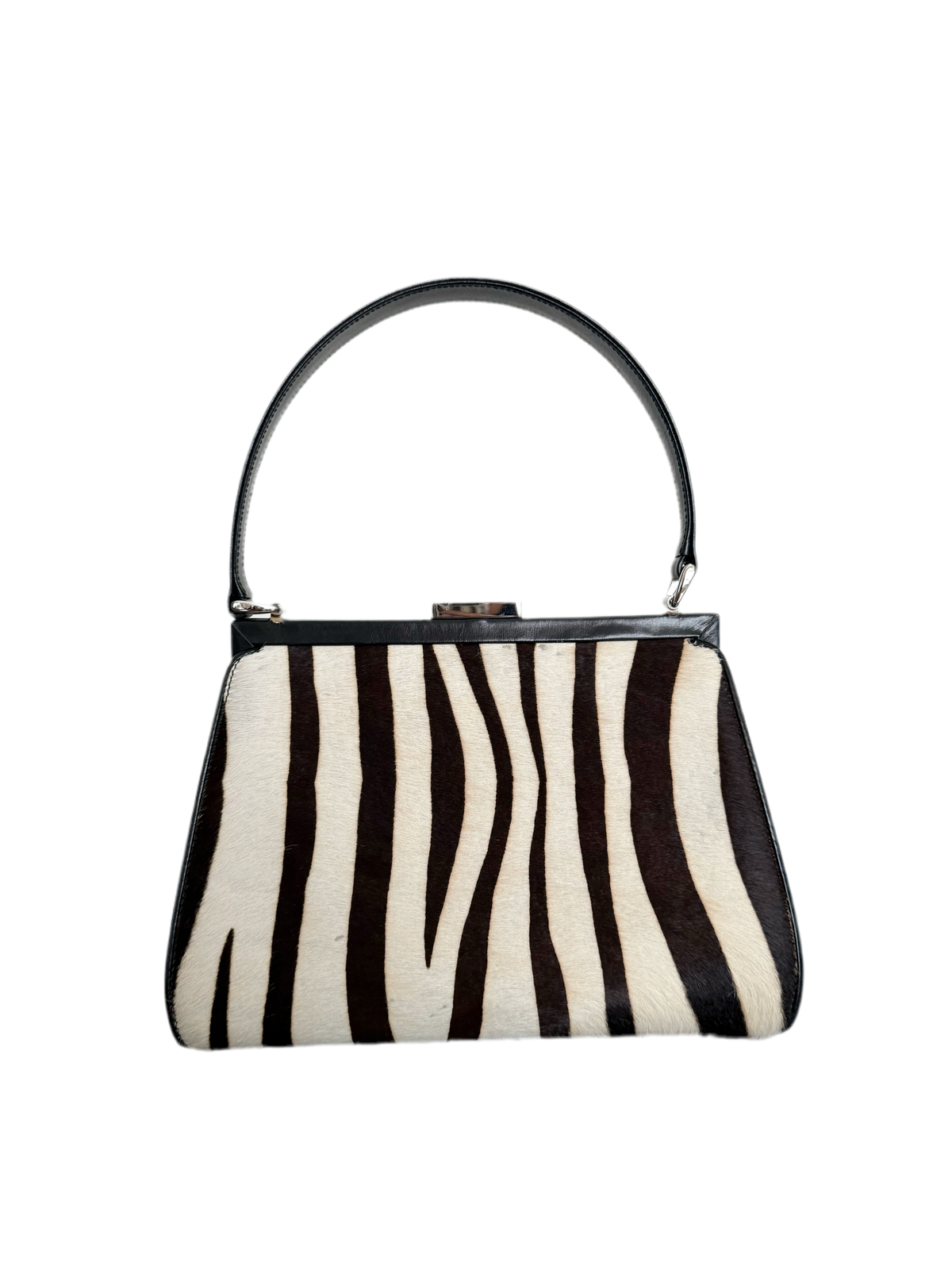 03. Gucci calf pony hair zebra print top handle bag