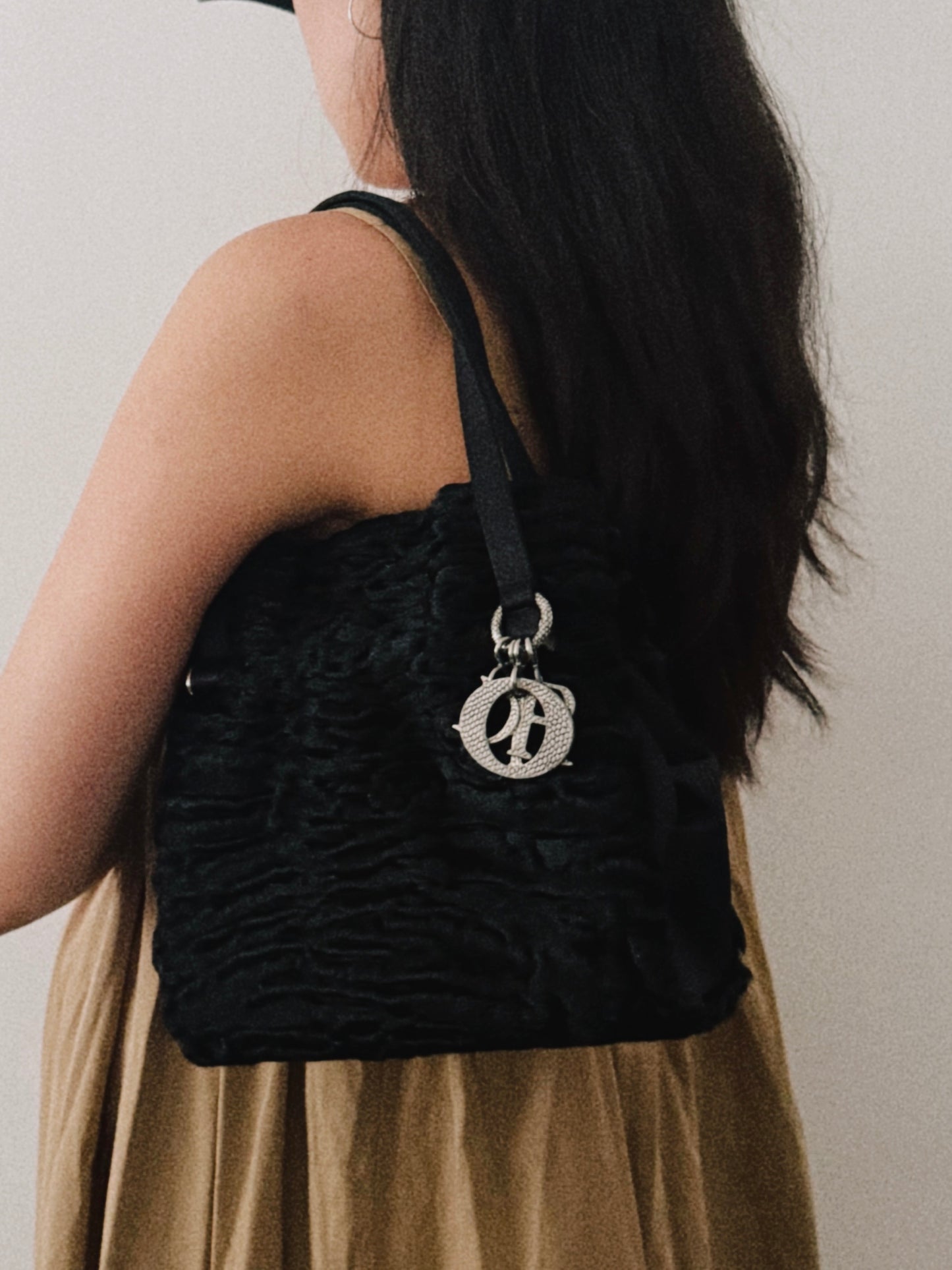 03. Christian Dior Persian lamb fur tote bag with charms