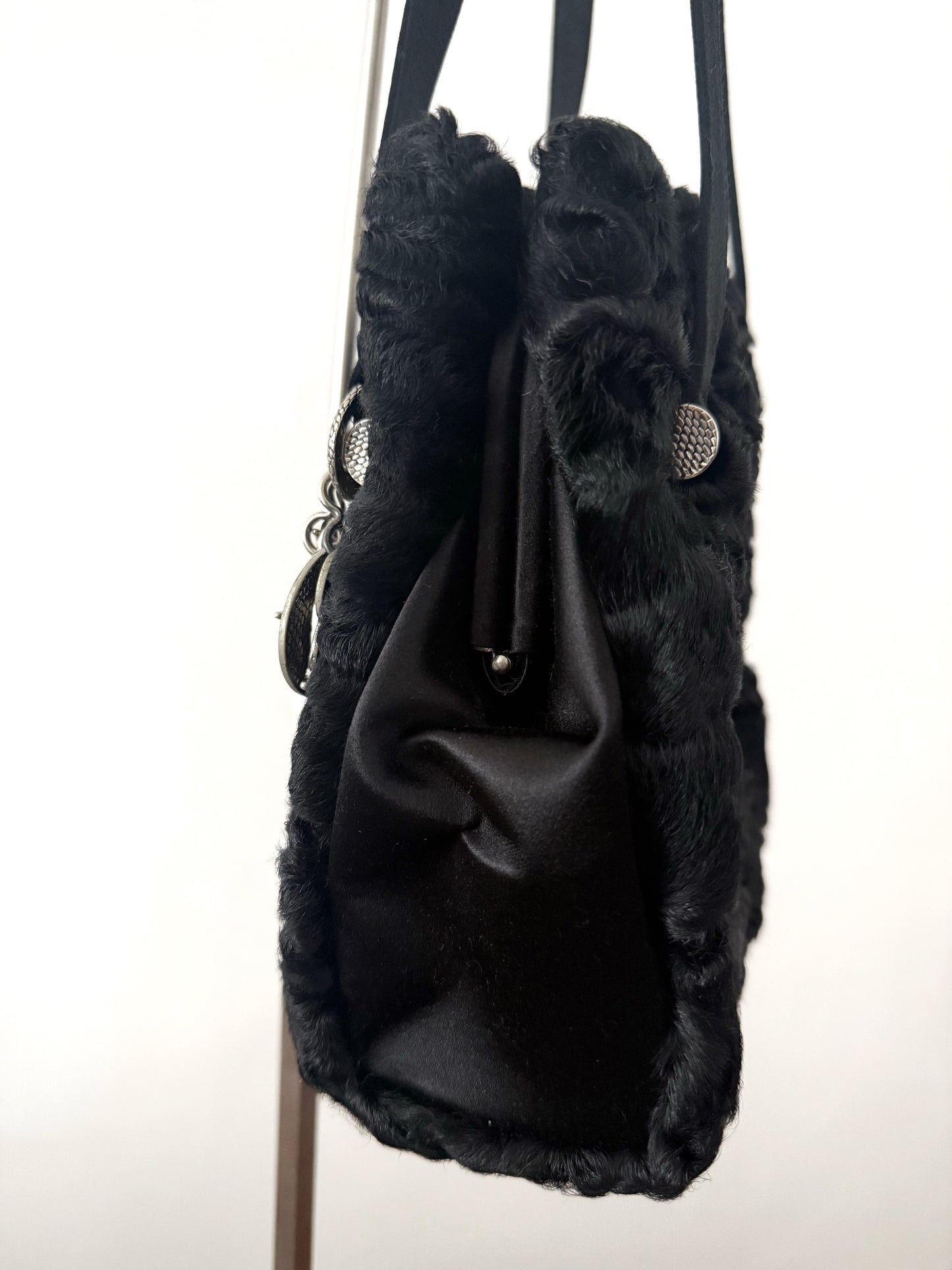 03. Christian Dior Persian lamb fur tote bag with charms