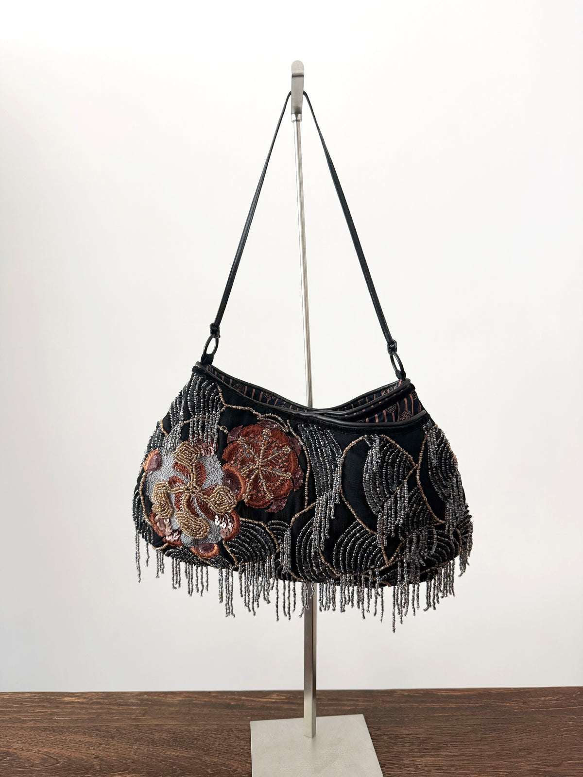 03. Jamin Puech floral embellished black shoulder bag