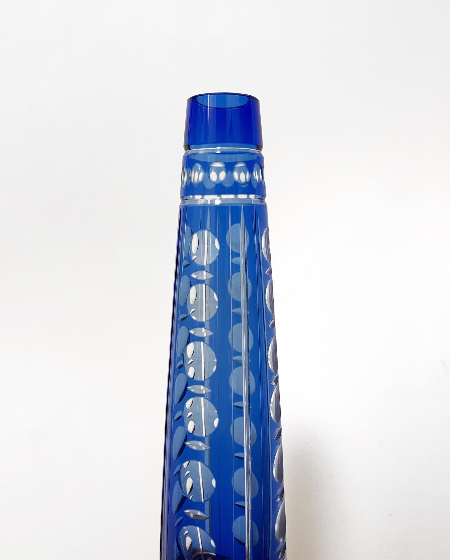 Johann Oretel & co cobalt crystal glass vase