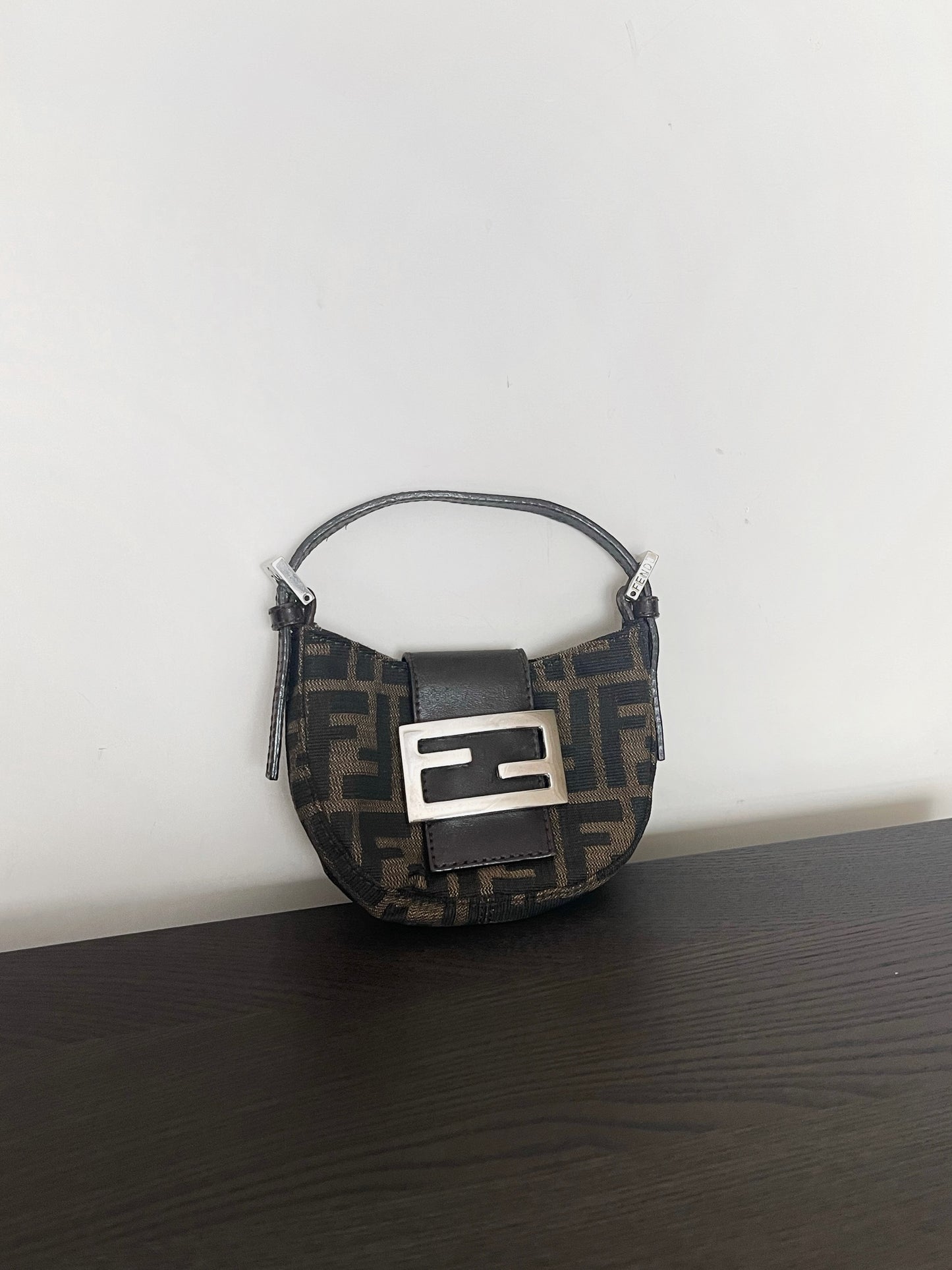 Fendi mini croissant bag in zucca monogram pattern